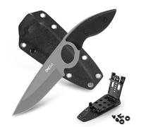 Omesio Coltello da cintura 5CR13MoV - Coltello da pesca Full Tang a lama fissa drop-point 8,5 cm-coltello da caccia con manico ergonomico in G10 per il campeggio all'aperto