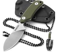 Omesio EDC Coltello - Neck Knife Con Fodero Kydex, Coltello Da Collo Piccolo Fisso in Acciaio D2 Con Impugnatura in G10 - Conforme Alla Normativa 42a