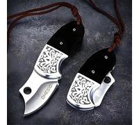 Omesio Mini Coltello da Tasca Piccolo Portachiavi Pieghevole a Due Mani Legale, Piccolo Coltello per Chiavi Nero