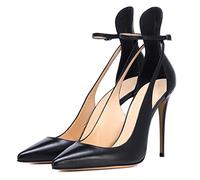 Omeslike Décolleté con Punta a Tacco a Spillo da Donna per Serate Romantiche - Tacco a Spillo Confortevole con Cinturino alla Caviglia, Pensato per Essere Indossato Tutto Il Giorno,Nero,43 EU