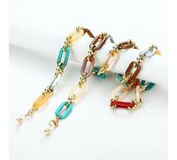 OMEVU Catena con Bottoni in Acrilico ambrato Catena per Occhiali da Vista Donna Maschera Anti-smarrimento Occhiali da Sole appesi Cordini Tenere Cordino Collana con Corda