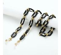 OMEVU Catena con Bottoni in Acrilico ambrato Catena per Occhiali da Vista Donna Maschera Anti-smarrimento Occhiali da Sole appesi Cordini Tenere Cordino Collana con Corda