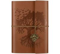 OMEYA Quaderno in Pelle con Tasche, Journal da Viaggio Rifillabile con 2 Tasche, Vintage per Scrivere, Diario per Donne, Uomini, Carta Bianca da 100 gsm, 160 Pagine (A5 16.5 x 23.4cm)