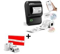Omezizy M100 Stampante per Etichette, Etichettatrice Bluetooth con 3 Rotoli di Etichette 40mmx30mm per Codici a Barre, Loghi, Indirizzi, Case, Scuole, Nomi - Nero