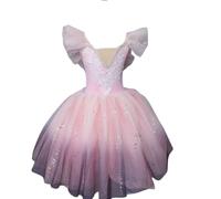 Omfpafeu Abiti da Principessa Senza Maniche in Tulle Lucido per Bambine, Costume da Ballerina, Abito da Balletto con tutù e Gonna,J,120