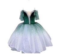 Omfpafeu Abiti da Principessa Senza Maniche in Tulle Lucido per Bambine, Costume da Ballerina, Abito da Balletto con tutù e Gonna,C,170