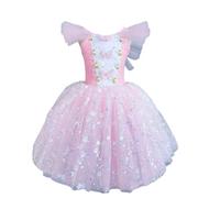 Omfpafeu Abito da Balletto Professionale per Bambine, tutù per Bambine, Abbigliamento da Ballo, Abiti da Principessa per competizioni Abbigliamento per spettacoli per Bambine,D,120