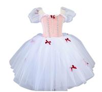 Omfpafeu Abito da Ballo per Ragazze con tutù, Completo da Competizione teatrale, Body con Gonna, Gonna per esibizioni di Danza,J,120