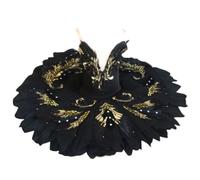 Omfpafeu tutù da Balletto per Bambine, Abito da Balletto Il Lago dei cigni Gonna con Canotta Ricamata Body da Balletto Abito da Ginnastica per Gare di Danza Abbigliamento da Ballo,Nero,160