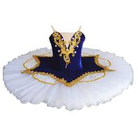 Omfpafeu tutù da Danza Classica per Bambine, Modello Il Lago dei cigni con Cinturino, Canotta Ricamata, Body Ginnastica Abito tutù Abbigliamento Pattinaggio Artistico Ballerina,Blue 2,170