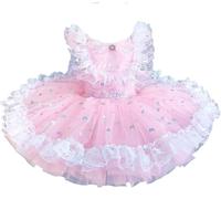 Omfpafeu Vestito da Ballerina per Bambine, con Spalline Sottili, Scollo a V in Pizzo con tutù e Scollo a V Stile Pancake,E,110