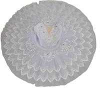 Omfpafeu Vestito da Balletto Professionale per Bambine, Abito tutù Pancake, Abito da Ballerina, Costume da Spettacolo di Danza per Feste e Bambini,Bianca,140