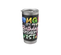 OMG È il mio compleanno il 1 settembre Happy To Me Boy Girl Bicchiere termico in acciaio inox doppia parete
