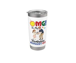 OMG È il mio compleanno il 2 agosto Happy To Me Daddy Daughter Bicchiere termico in acciaio inox doppia parete