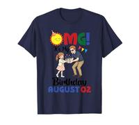 OMG È Il Mio Compleanno Il 2 Agosto Happy To Me Daddy Daughter Maglietta