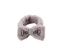 OMG Fasce per capelli con fiocco con lettera versatili, per ragazze e donne, per lavare il viso, turbante morbido, fasce elastiche per capelli, in pile corallo, assistente per il trucco (9)