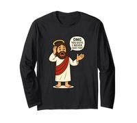 OMG Guys I Never Said That Jesus Meme Funny Chistian Humor Maglia a Manica