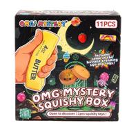 OMG Mystery Squishy Box, set di giocattoli da 11 pezzi, scatola sorpresa | Un set di giocattoli squishy sigillati da 11 pezzi con squishy misteriosi, rivelazioni a sorpresa e stili che possono variare
