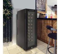 OMGGYER 30 bottiglie da 90 litri, con illuminazione a LED, grande refrigeratore per vino, autoportante, frigorifero, porta in vetro, per interni ed esterni, regolabile in temperatura da 12 a 18 °C