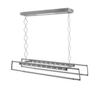 OMGGYER Stendibiancheria da soffitto verticale in alluminio e acciaio, stendibiancheria elettrico pieghevole con illuminazione a LED e telecomando (grigio)
