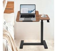 OMGGYER Tavolo per computer portatile con piano del tavolo, inclinabile, altezza regolabile, per divano, letto o ufficio (colore noce)