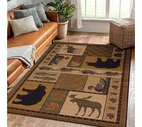 OMHHBX Vintage Home - Tappeto a pelo corto, lavabile, stile selvaggio, per soggiorno, camera da letto, antiscivolo, morbido, motivo animali, dimensioni: 120 x 180 cm