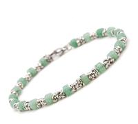 OMI® Bracciale Uomo Acciaio con Pietre Naturali Multicolore - Turchese, Verde Smeraldo, Lapislazzuli, Nero - Elegante e Stile Casual (Verde Salvia)