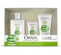Omia Aloe Vera del Salento, Confezione Regalo Donna, Set Bagno, Cofanetto Corpo e Capelli con Crema Mani, Crema Corpo e Bagnoschiuma Dermo Bagno, Confezione da 3 pezzi