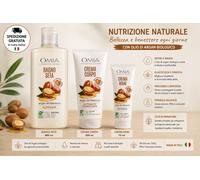 OMIA Argan Routine Corpo Nutriente Kit 3 Pezzi Bagno Seta Crema Corpo Crema Mani
