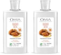 Omia Bagno Seta Erboristico Olio di Mandorla di Sicilia, Bagnoschiuma Ottimo per Pelli Delicate, Secche e Stressate, Azione Idratante, Dona Luminosità ed Elasticità, Dermatologicamente Testato, 400 ml