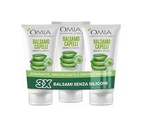 Omia, Balsamo Capelli Eco Bio con Aloe Vera del Salento per Capelli Normali, Idratante ed Equilibrante, Balsamo per Lavaggi Frequenti, Senza Silicon i e SLES, 3 Flaconi da 180 ml
