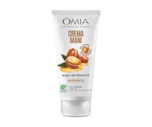 Omia, Crema Mani Eco Bio con Olio di Argan del Marocco, Per Pelli Secche e Molto Secche, Azione Nutriente e Vellutante, Non Unge, Senza Siliconi, Dermatologicamente Testata - Flacone da 75 ml