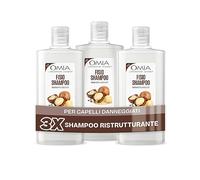 Omia, Fisio Shampoo Eco Bio con Olio di Macadamia per Capelli Danneggiati, Riparatore e Ristrutturante, Shampoo per Lavaggi Frequenti, Senza Siliconi e SLES, 3 Flaconi da 200 ml