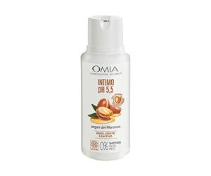 Omia, Intimo Eco Bio Con Olio di Argan del Marocco, Detergente Intimo, Azione Emolliente e Lenitiva, Ph 5.5, Senza Sapone, Formula Vegana, Dermatologicamente Testato - Flacone da 250 ml