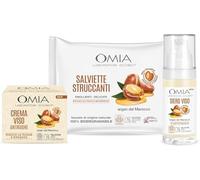 OMIA LABORATOIRES Kit Routine Viso, Set Cura Viso con Crema Idratante Viso, Siero Viso e Salviette Viso con Argan del Marocco per Pelli Secche, Kit Trattamento Skin Care Antirughe - Esclusiva Amazon
