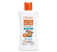 Omia, Latte Solare Eco Bio Bambini SPF 50+ Viso e Corpo, Protezione Solare Bambini Molto Alta per Pelli Delicate e Sensibili, con Olio di Mandorle e Olio di Sesamo, Dermatologicamente Testato - 200 ml