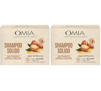Omia, Shampoo Solido all'Argan del Marocco per Capelli Secchi, Formula Nutriente, Senza Siliconi e Coloranti, Adatta a Tutti i Tipi di Pelle. 50ml (Confezione da 2)