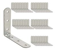 OMIDEAS 50 x Staffe Angolari (50 x 50 x 16) Squadrette Angolari Metallo 90 Gradi Supporti Angolo Retto Staffe in Acciaio Mensola di Legno Tavolo Sedia