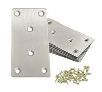 OMIDEAS 8 x piastre di giunzione piatte (100 x 50 x 2) staffa di fissaggio perforata in metallo per legno traversine in acciaio inox connettore di riparazione argento