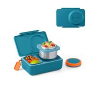 Omie Box UP - Contenitore bento per bambini, contenitore termico per il pranzo, a prova di perdite, 2 scomparti (verde foglia di tè)