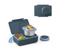 Omie Box UP, contenitore bento per bambini, contenitore termico per il pranzo, a prova di perdite, contenitore termico per alimenti, borsa termica per ghiaccio, 2 scomparti (grafite)