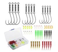 OMIGA 12 Pezzi Girelle da Pesca Ami da Pesca e 40 Esche Pesca Trota Pesca Accessori per Trota in Mare e Acqua Dolce