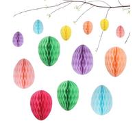 OMIGA 14 pièces Uova di Pasqua Decorative à Suspendre en Papier Uova da Decorare Bambini Réutilisables Addobbi Pasquali pour Décoration intérieure et extérieure Printemps