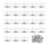 OMIGA 50 Pezzi Vasetti per Candele Portacandele in Trasparente Kit Candele Fai da Te e 100 Pezzi Stoppini per Candela per Matrimoni Cene Fai da Te Candele