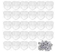 OMIGA 50 Pezzi Vasetti per Candele Portacandele in Trasparente Kit Candele Fai da Te e 100 Pezzi Stoppini per Candela per Matrimoni Cene Fai da Te Candele (Forma di Cuore)