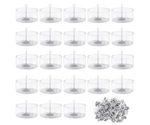 OMIGA 50 Pezzi Vasetti per Candele Portacandele in Trasparente Kit Candele Fai da Te e 100 Pezzi Stoppini per Candela per Matrimoni Cene Fai da Te Candele