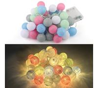OMIGA Catena Luminosa Esterno 6M Fairy Lights con 40 Sfere Cotone LED Ghirlanda Luminosa per Balcone Natale Tenda Festa Matrimonio Decorazione Interna (Non Include Batterie)