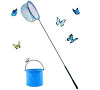 OMIGA Guadino Pesca Telescopico Rete per Farfalle con Pieghevole Benna Rete per Farfalle Retino da Pesca per Giardino Natura Scienza Catturare Insetti Retino Acquario Barca Adulti Bambini
