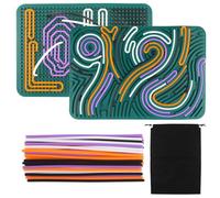 OMIGA Sensorik Activity Board Fidget Toys Silicone con Borsa da Viaggio 40 Corde Giocattolo Sensoriale per Aule Strumento Lenitivo per aAutismo e Ansia (30x20cm)