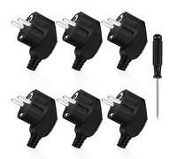 OMIGA Spina Schuko 6 Pezzi Spina Elettrica Presa Schuko Maschio 2 Pin 250 V 16 A Spina Angolare Esterna Impermeabile con Cacciavite Adatto per Prese per Elettrodomestici (Nero)